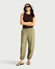 image 2 of F&F Linen Rich Balloon Trousers in Khaki