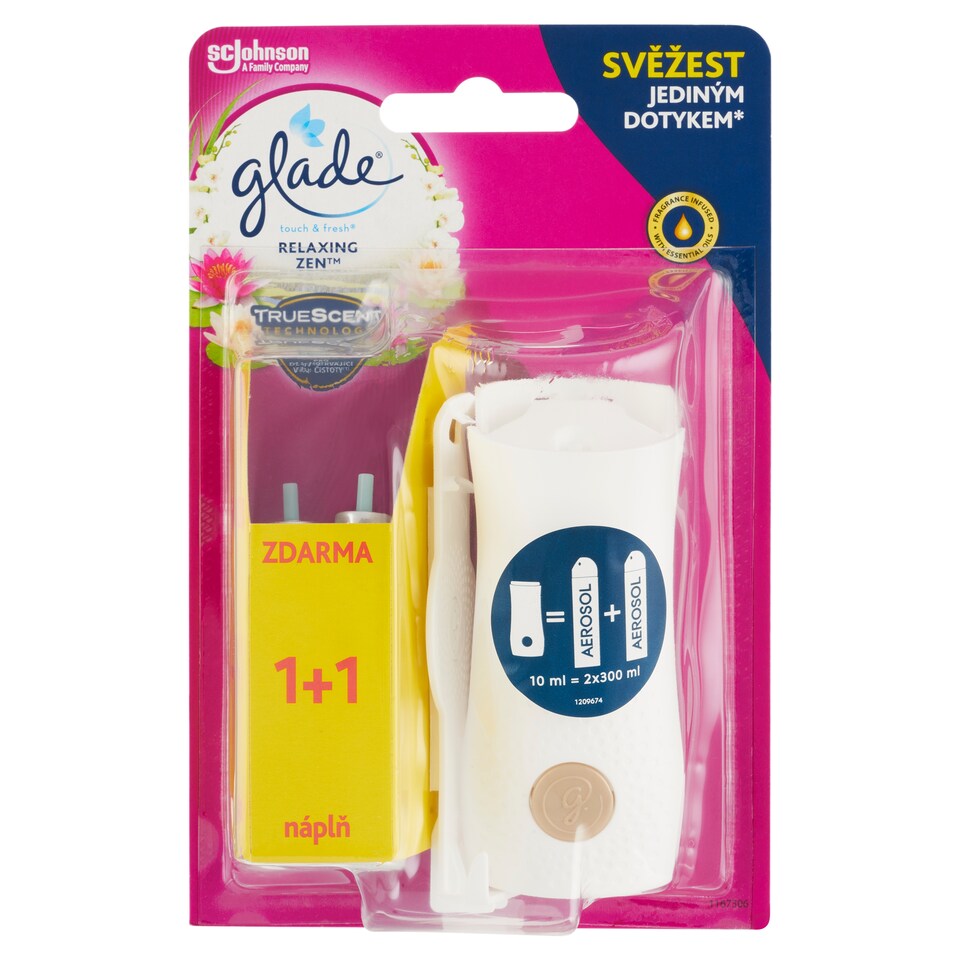 Obrázek 1 pro produkt Glade Touch & Fresh Relaxing Zen aerosolový osvěžovač vzduchu 2 x 10ml