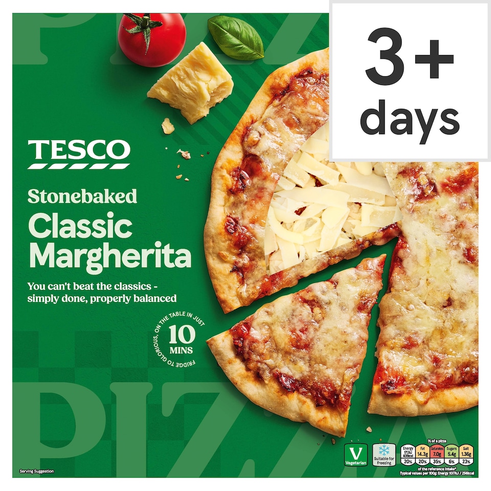 Tesco Stonebaked Classic Margherita Pizza 319g