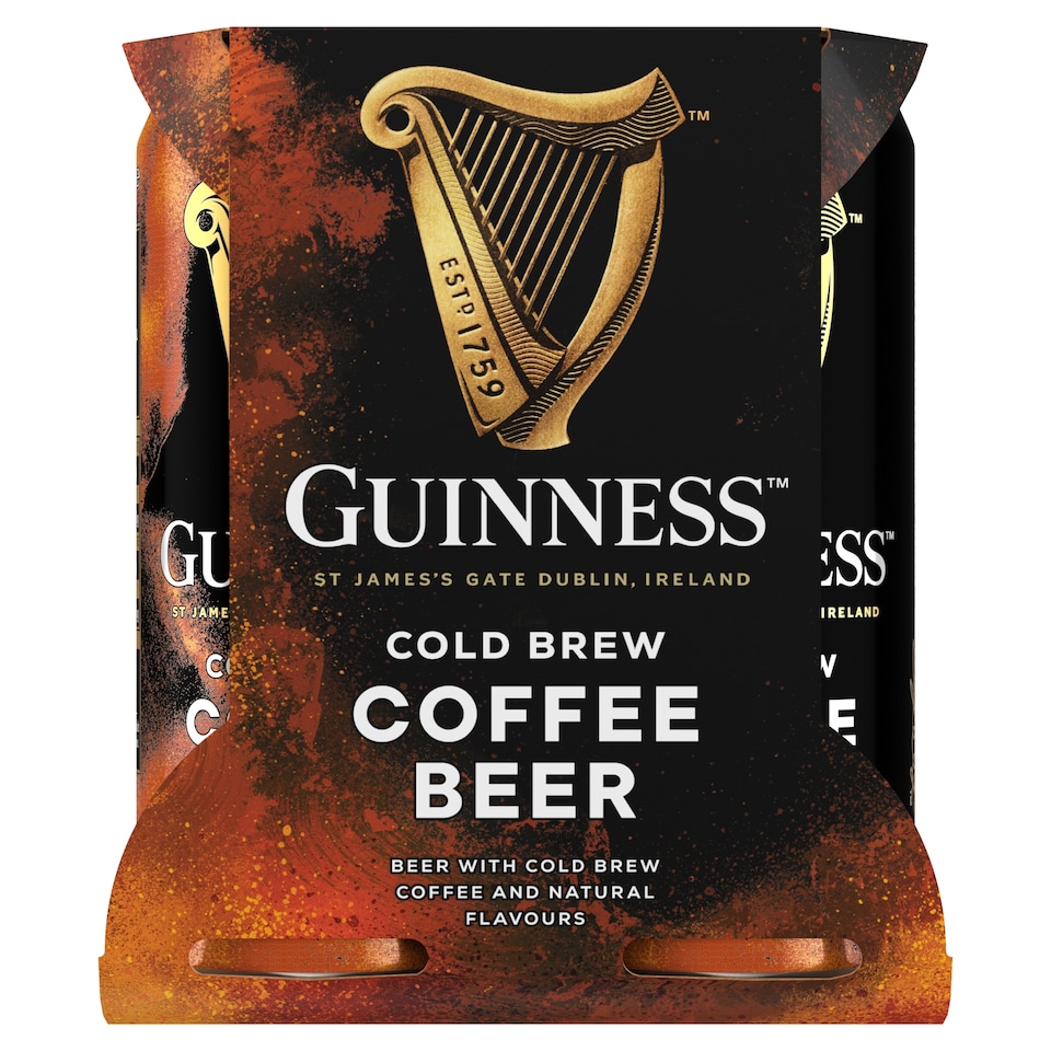 image 1 of Guinness Cold Brew Coffee Stout Beer Can 4% Vol 4x440ml