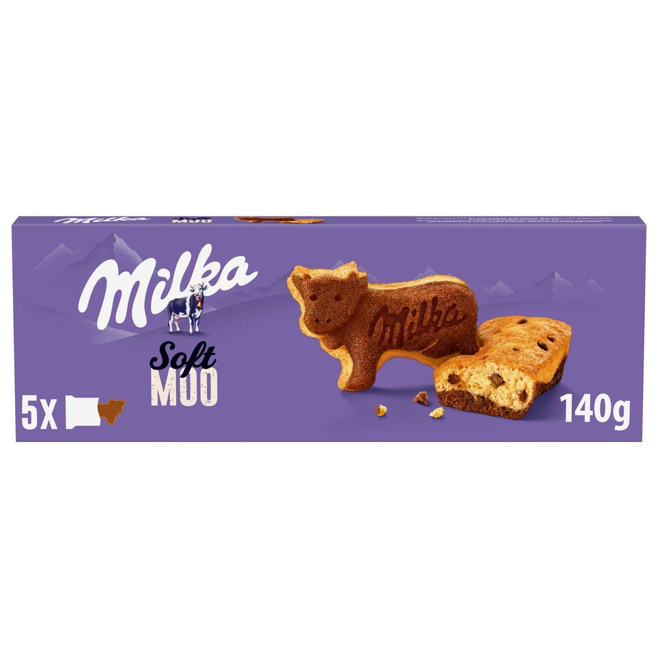 Milka Soft Moo Cake with Milk Chocolate Pieces 5 x 28 g (140 g)