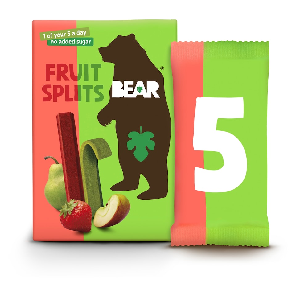 image 1 of Bear Fruit Split Strawberry & Apple 5 Pack 100G