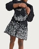 image 1 of F&F Girls Sequin Bow Dress and Matching Bag Set in Black