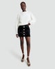 image 2 of F&F Velvet Button Front Mini Skirt in Black