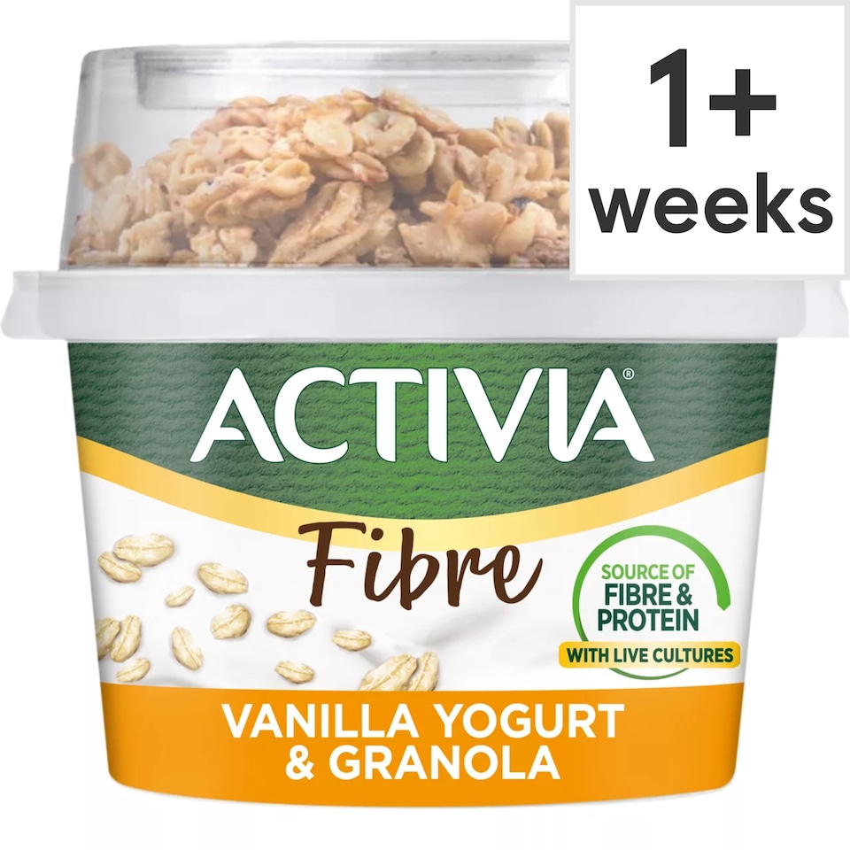 image 1 of Activia Vanilla Yoghurt & Honey Granola Breakfast Topper with Spoon 165g