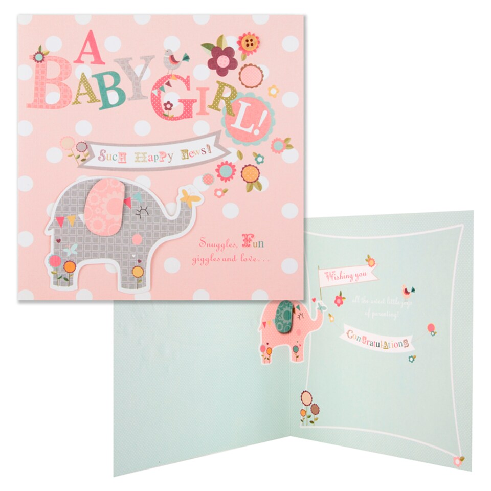image 1 of Hallmark New Baby Card Baby Girl!