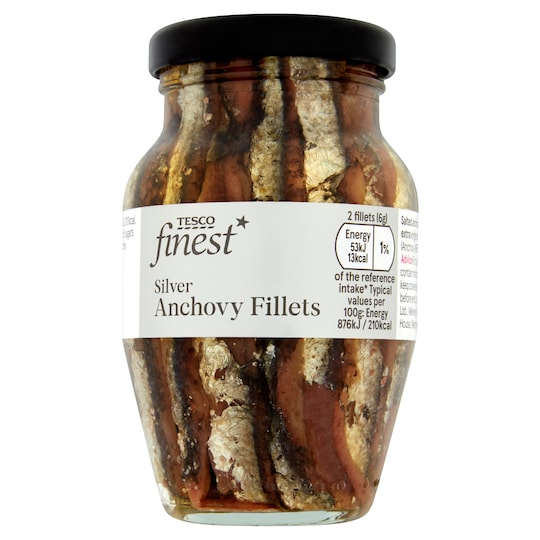 Tesco Finest Silver Anchovy Fillets 155G Tesco Groceries
