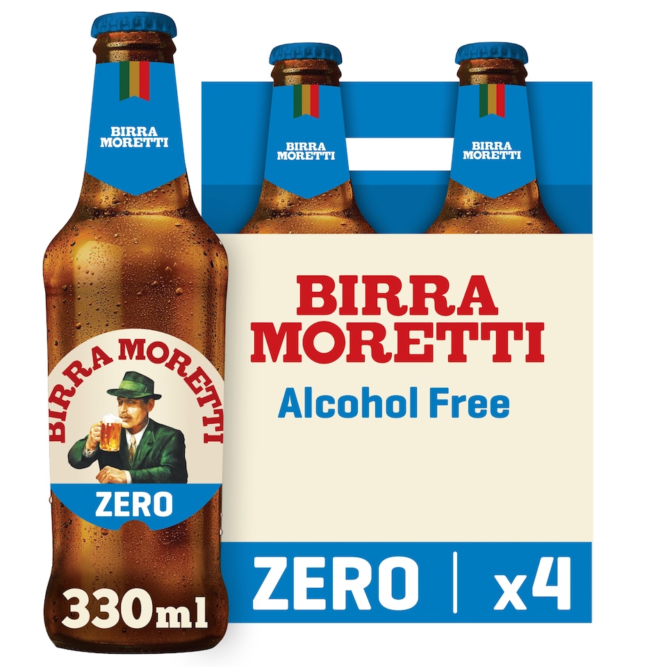Birra Moretti Zero Alcohol Free Beer 4 x 330ml