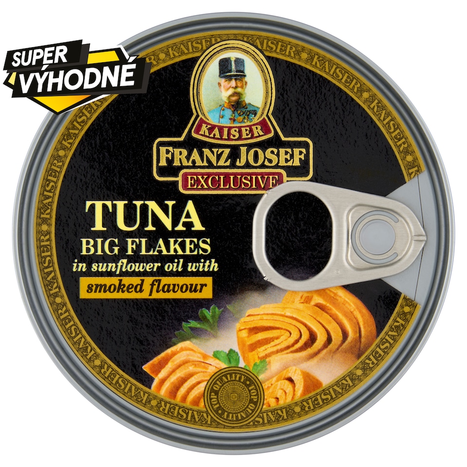 Obrázek 1 pro produkt Franz Josef Kaiser Exclusive Tuňák kousky ve slunečnicovém oleji s uzenou příchutí 170g
