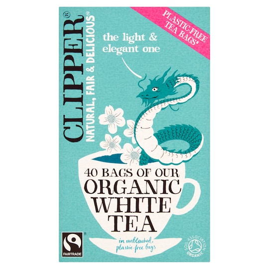 Clipper Organic White Tea 40 Bags 70G Tesco Groceries
