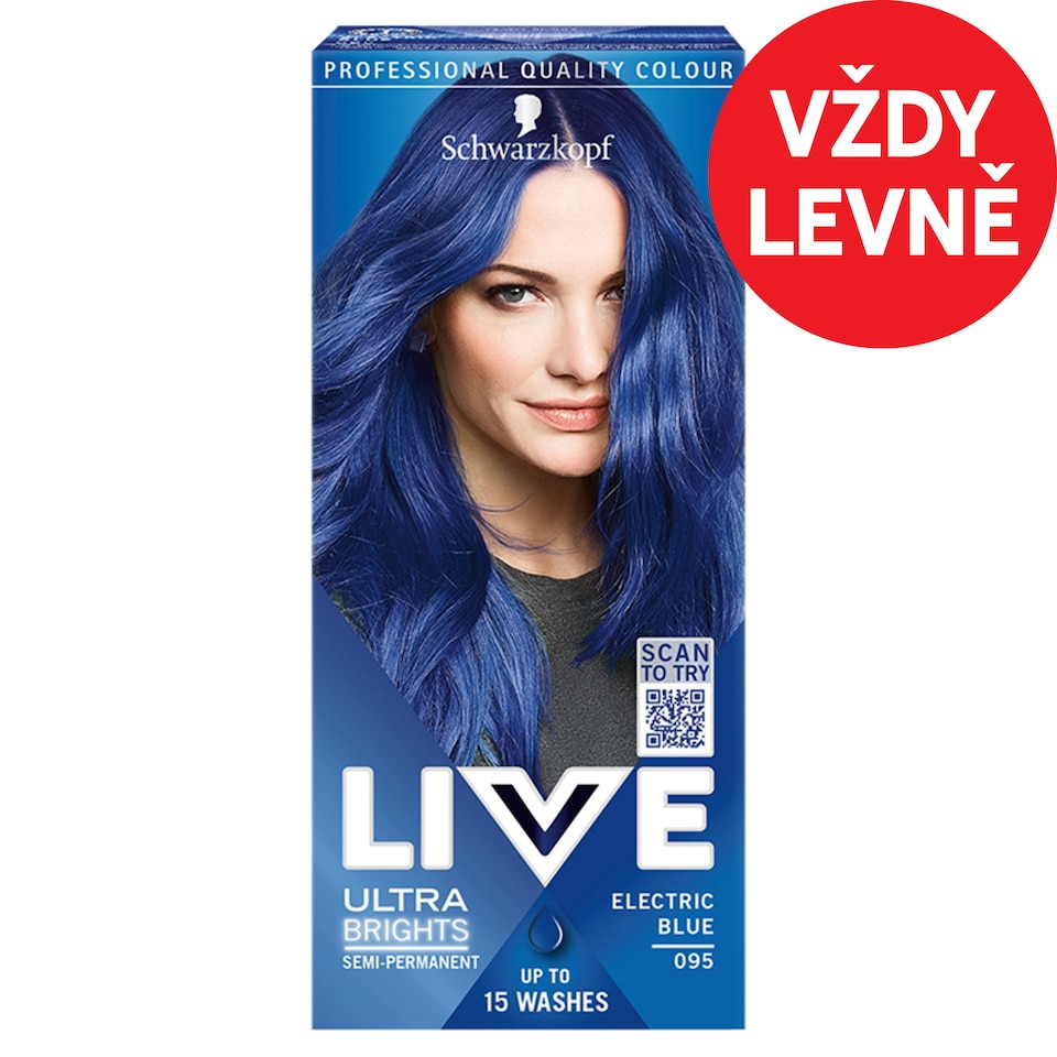 Obrázek 1 pro produkt Schwarzkopf Live Ultra Brights barva na vlasy Ocelově modrá 095