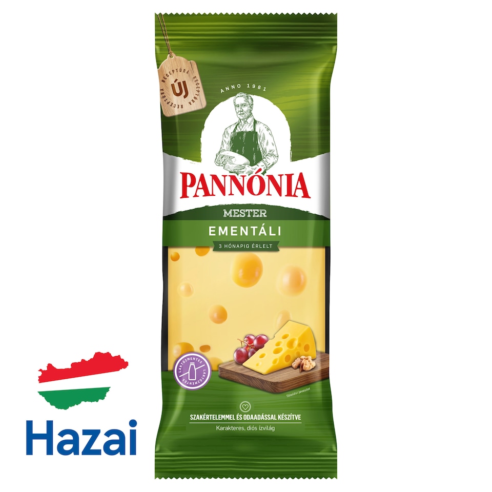 image 1 of Pannónia Mester Emmental Fat, Hard Block Cheese with Fermentation Holes