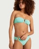 image 2 of F&F Ruched Bandeau Bikini Top in Green