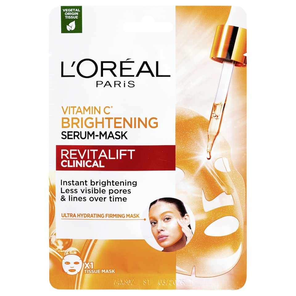 L'Oréal Paris Revitalift Clinical rozjasňující pleťová maska s vitaminem C, 26 g