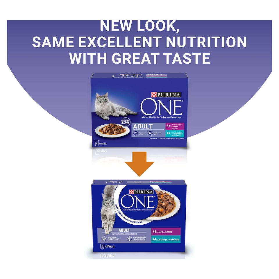 image 1 of Purina One Ocean Fish/Lamb 8X85g