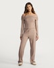 image 3 of OH ME OH MY Off Shoulder Ribbed Co-ord Top in Neutral