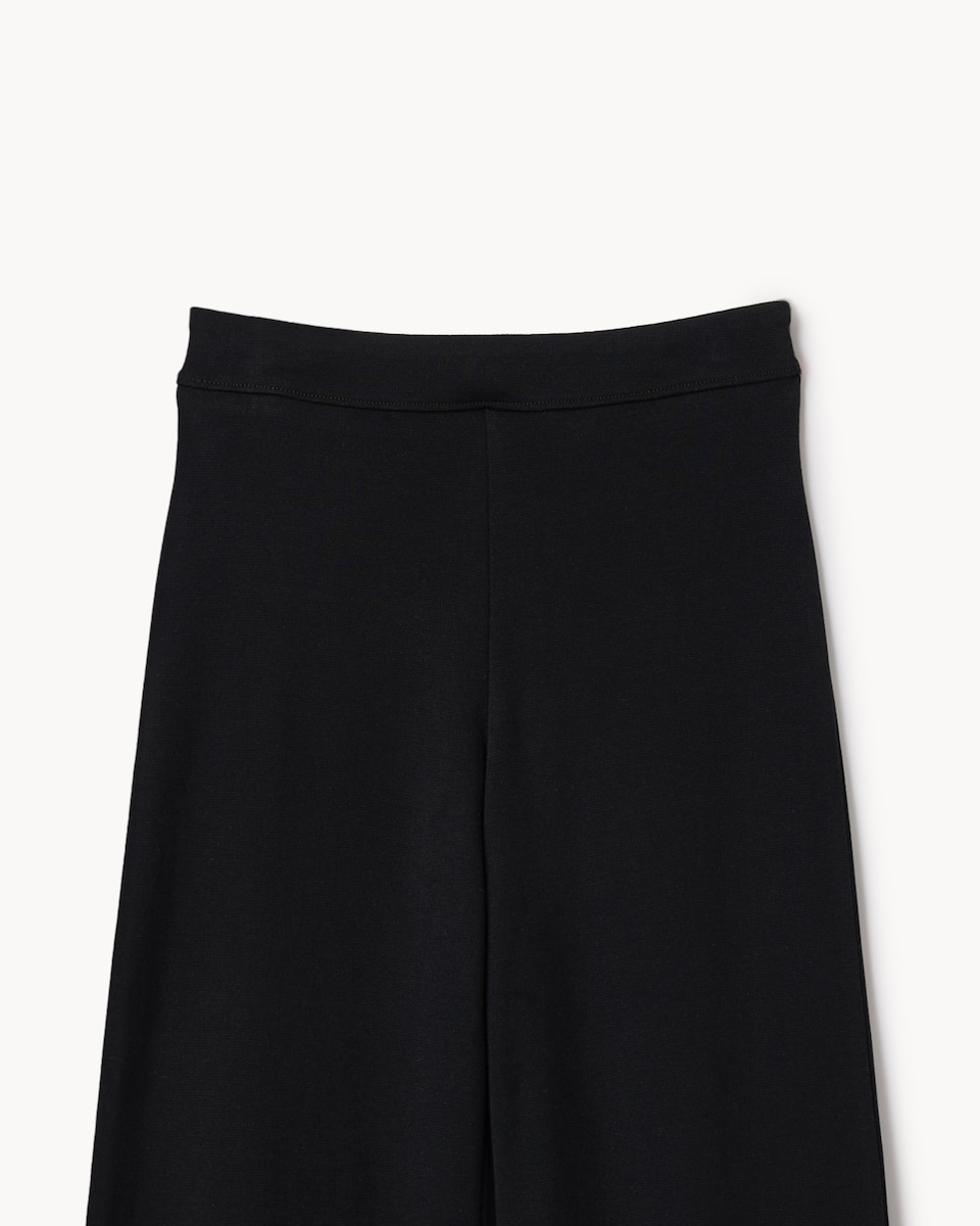 image 1 of F&F Girls School Cotton Rich Wide Leg Trousers in Black