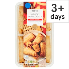 Tesco 6 Duck Spring Rolls 216G
