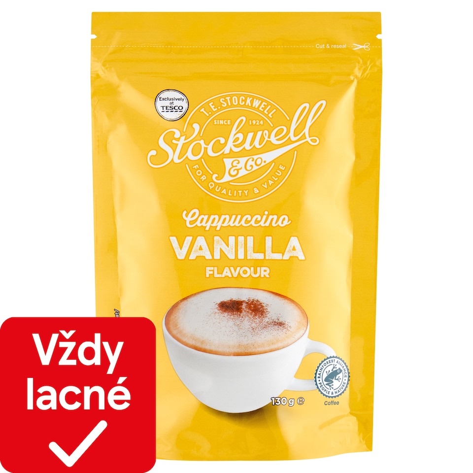 Stockwell & Co. Instantný kávový nápoj v prášku s príchuťou vanilky 130 g