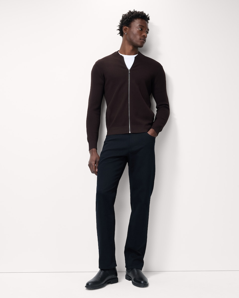 image 1 of F&F Knitted Bomber Jacket in Brown