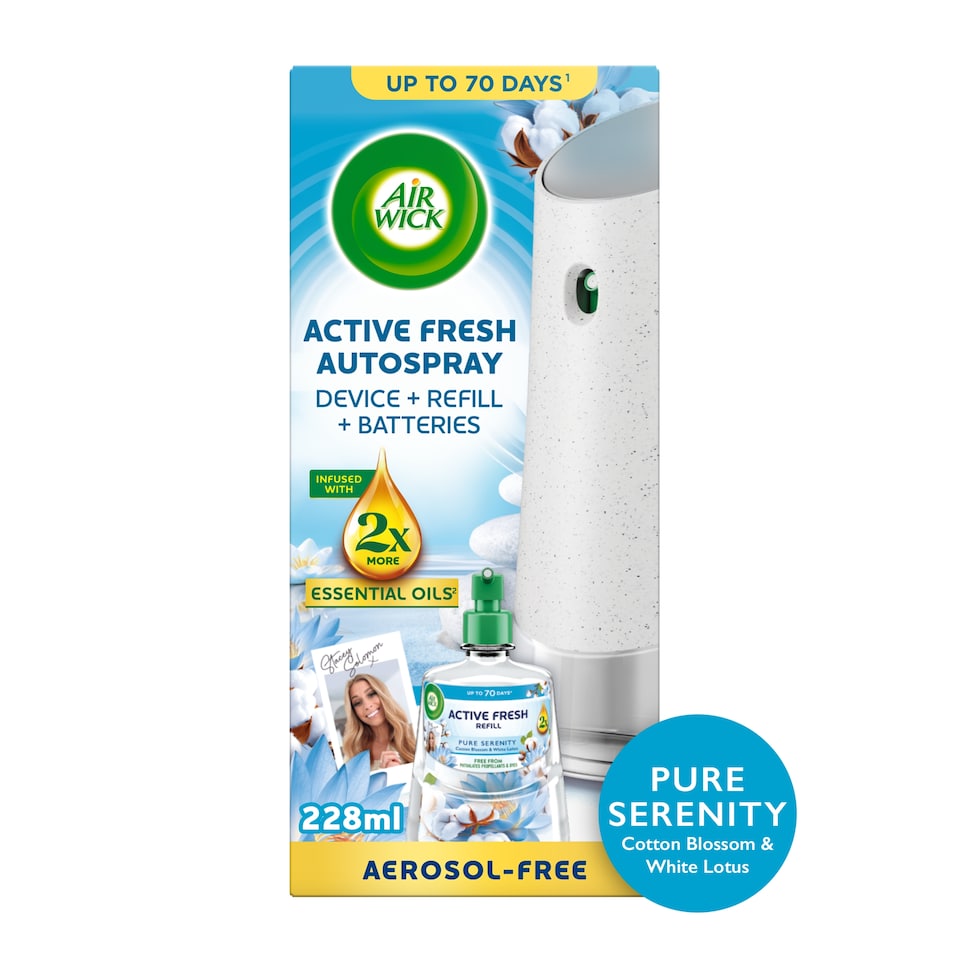 Air Wick 24/7 Active Fresh Kit Cotton Blossom & White Lotus Pure Serenity 228ml