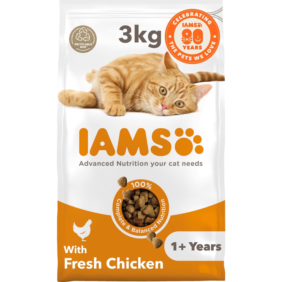 image 1 of Iams Cat Food Adult Chicken 3Kg