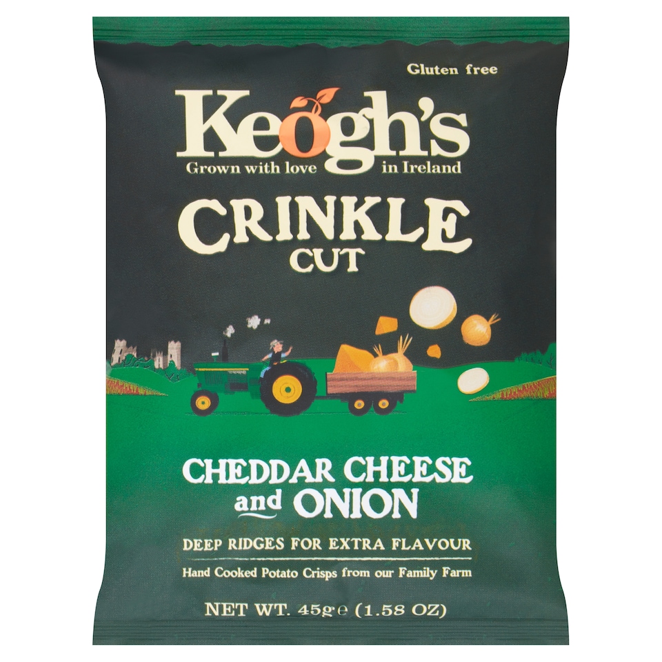 Keogh's Crinkle Cut Chedder Cheese And Onion Crisps 45G