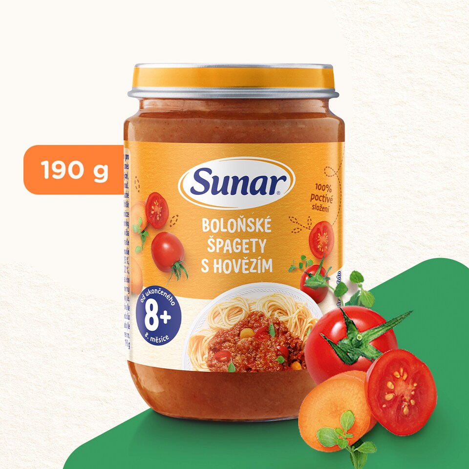obrázok 1 z Sunar príkrm špagety s bolonskou omáčkou 8m+, 190 g