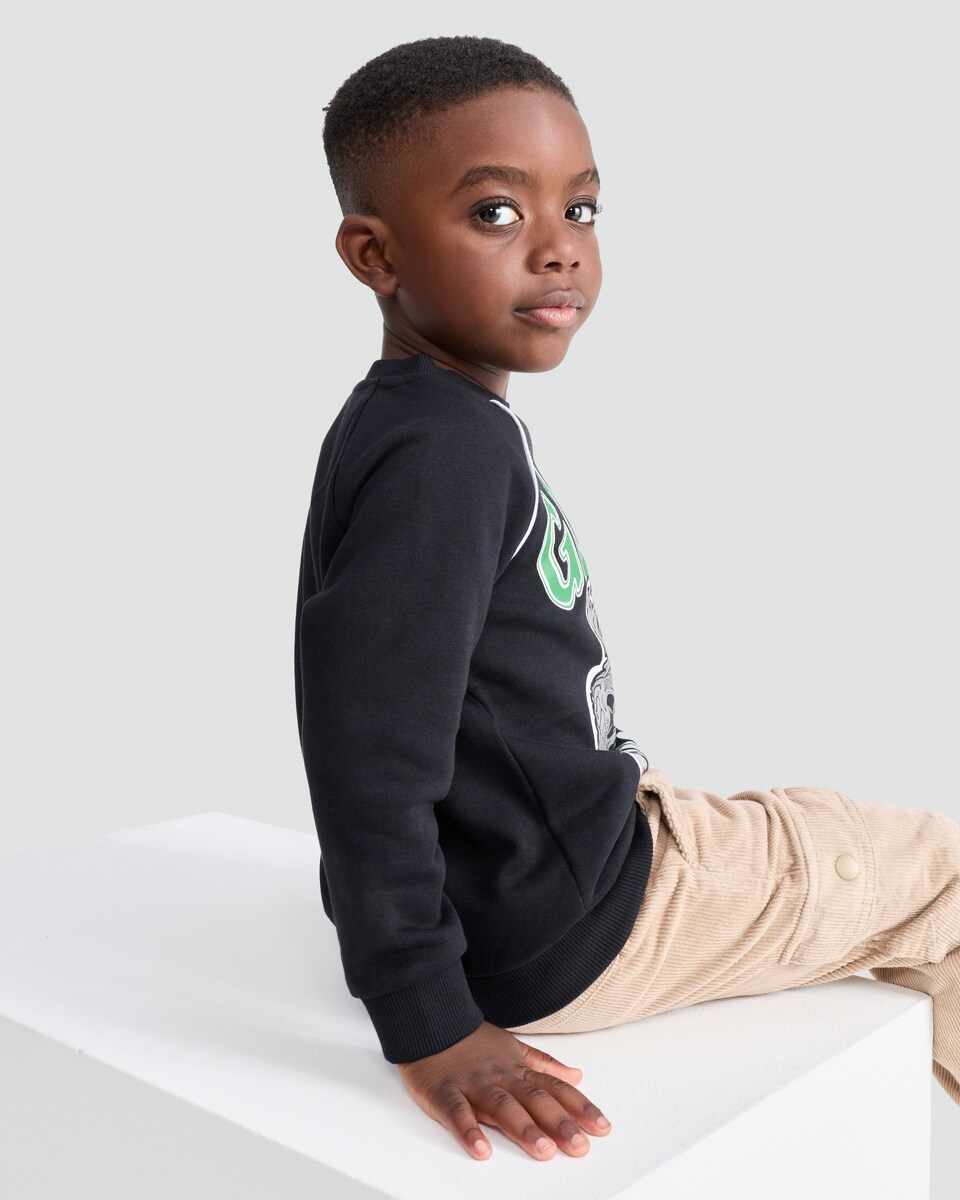 image 1 of Hot Wheels Cotton Rich Rhinomite Print Sweatshirt in Black