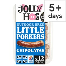 Jolly Hog 12 British Chipolatas Gluten Free 340G