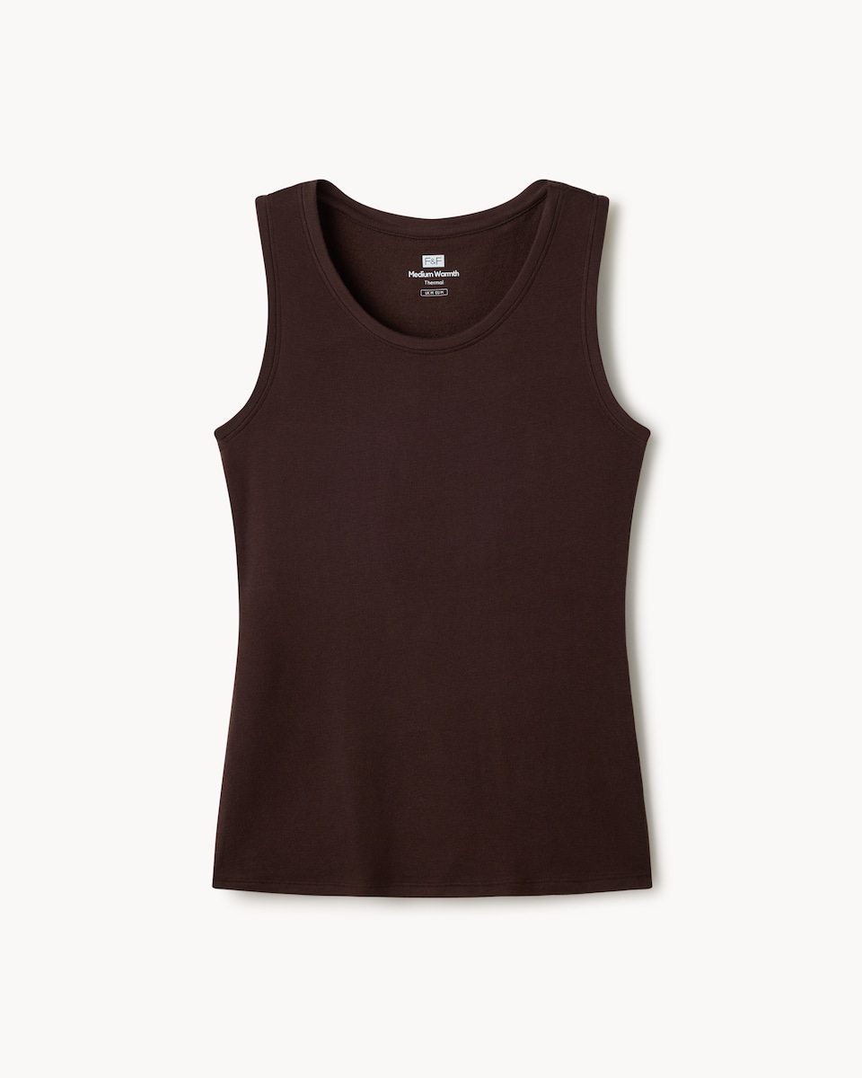 image 1 of F&F WARMPLUS™ Medium Warmth Thermal Vest in Chocolate