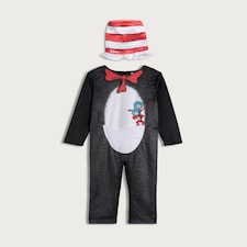 Cat in the Hat 2-Piece Fancy Dress Costume with Hat in Black