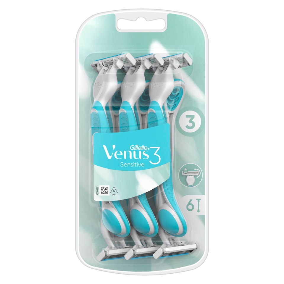 obrázok 1 z Gillette Venus 3 Sensitive Jednorazové Holiace Strojčeky, Balenie 6