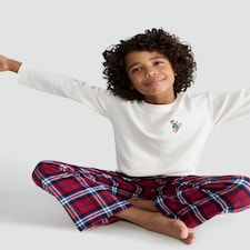 F&F Boys Pure Cotton Christmas Top and Trousers Pyjamas in Multi