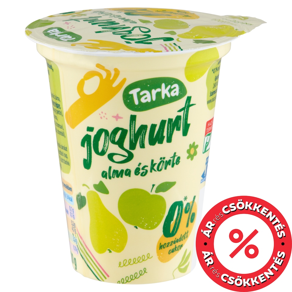 Tarka alma és körte élőflórás sovány joghurt édesítőszerekkel 150 g