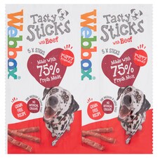 Webbox 5 Tasty Sticks with Beef for Dogs 55g