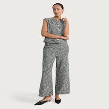 The F&F Edit Textured Wide Leg Co-ord Trousers in Multi Black White
