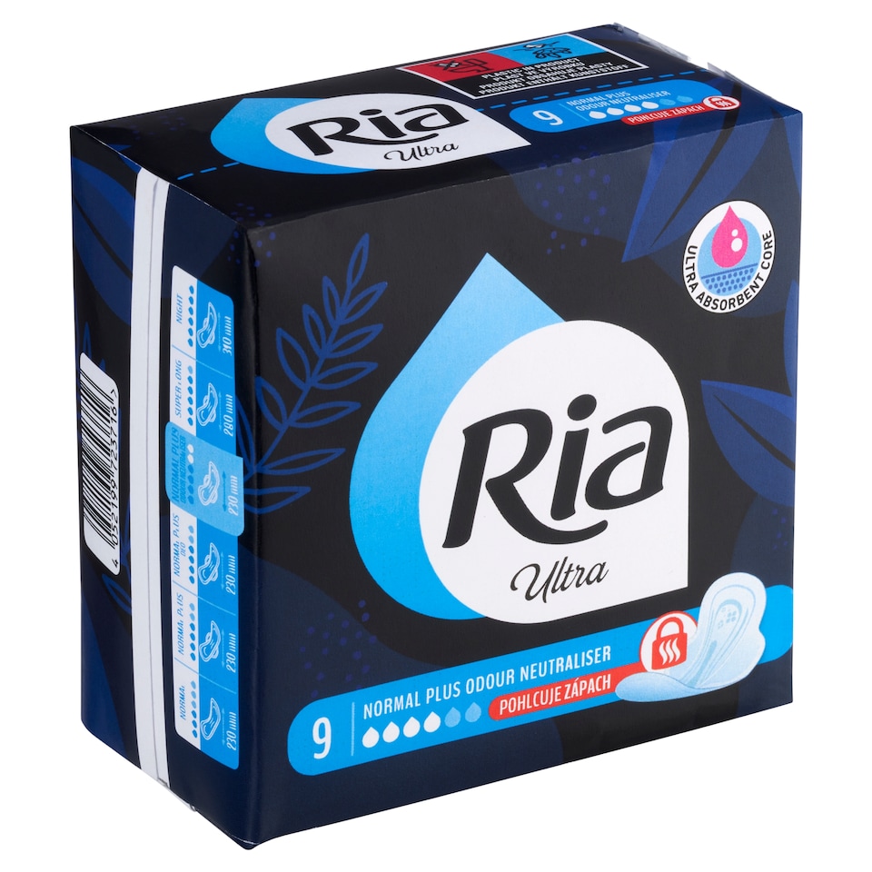 Obrázek 1 pro produkt Ria Ultra Normal Plus Odour Neutraliser vložky 9 ks
