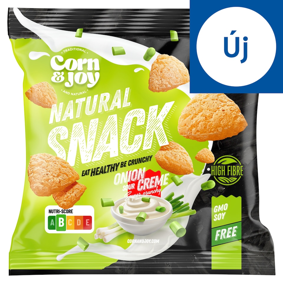 Corn & Joy extrudált kukorica snack hagymás-tejfölös ízesítéssel 40 g