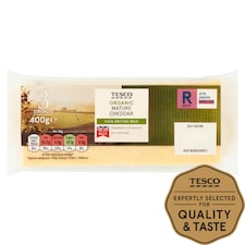 Tesco Organic Mature Cheddar 400G