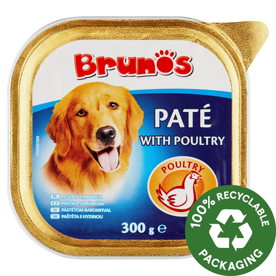 Brunos Paté with Poultry Complete Pet Food for Adult Dogs 300 g