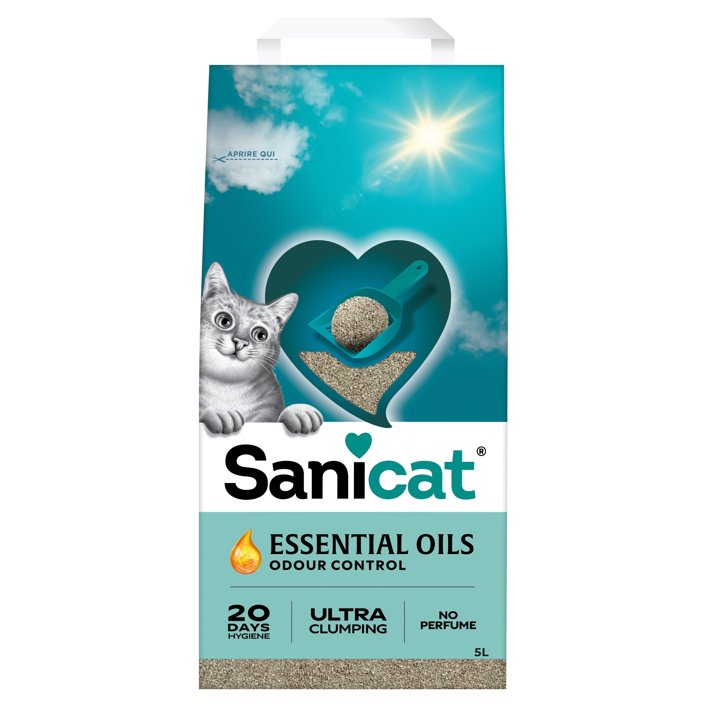 Sanicat Essential Oils Odour Control Ultra Clumping Cat Litter 5 Litre