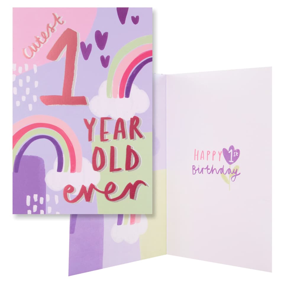 image 1 of Hallmark Birthday Card Cutest 1 Year Old Ever