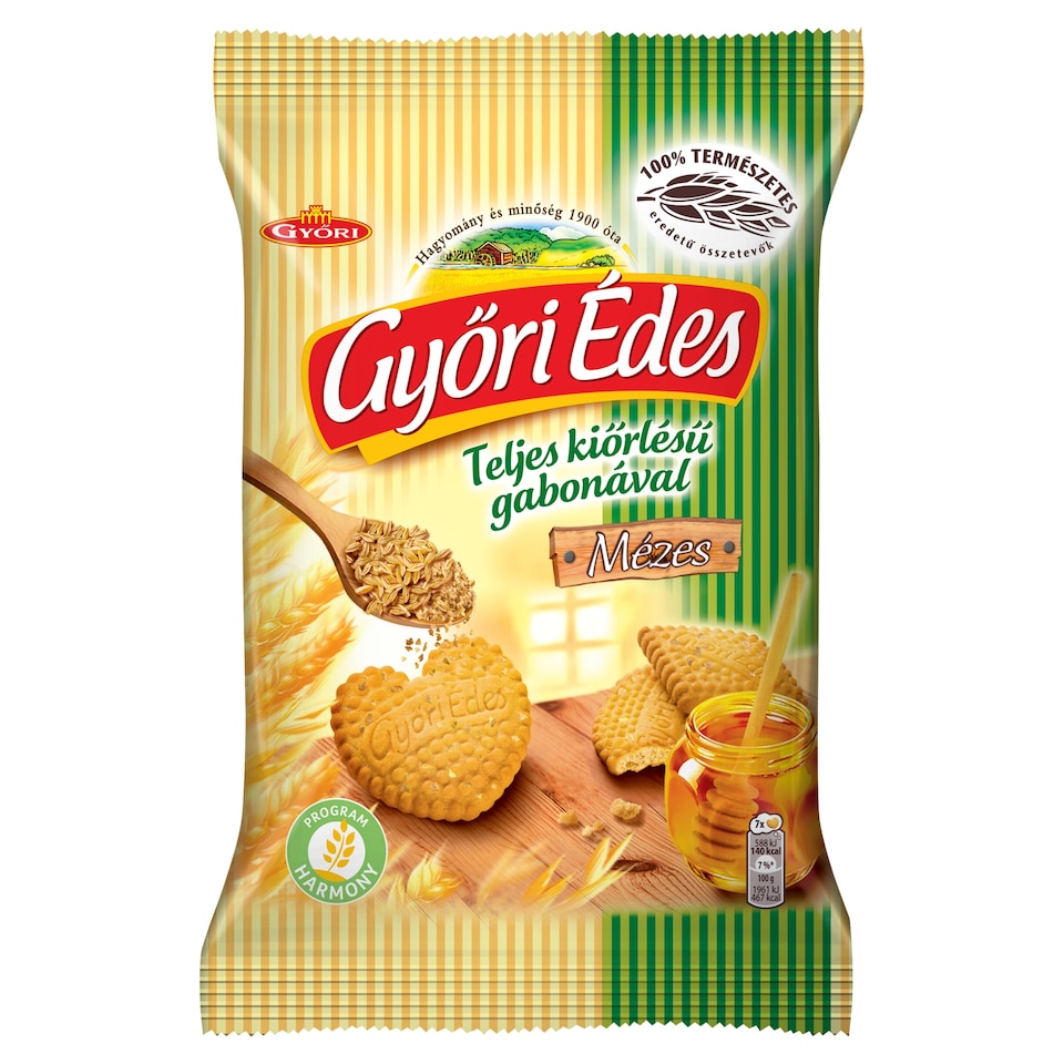 Győri Édes Crumbly Honey Biscuits With Whole Wheat Flour 150 G