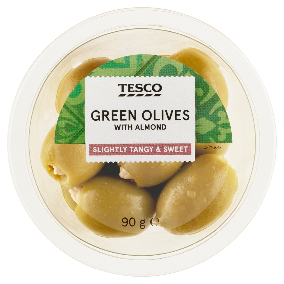 TESCO  Green olives with almond 90 g