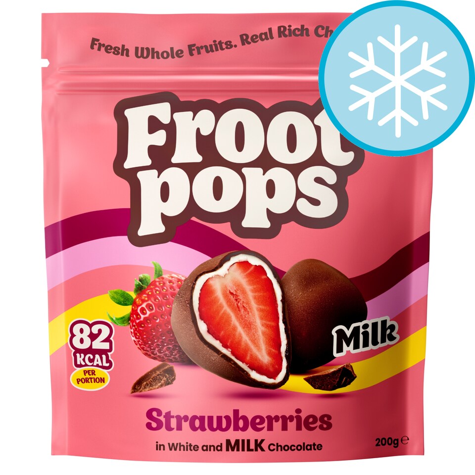 Froot Pops Freshly Frozen Strawberries Coated in White & Milk Chocolate 200g
