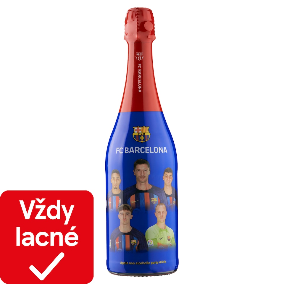 FC Barcelona Nealkoholický sýtený nápoj s jablkovou šťavou 750 ml