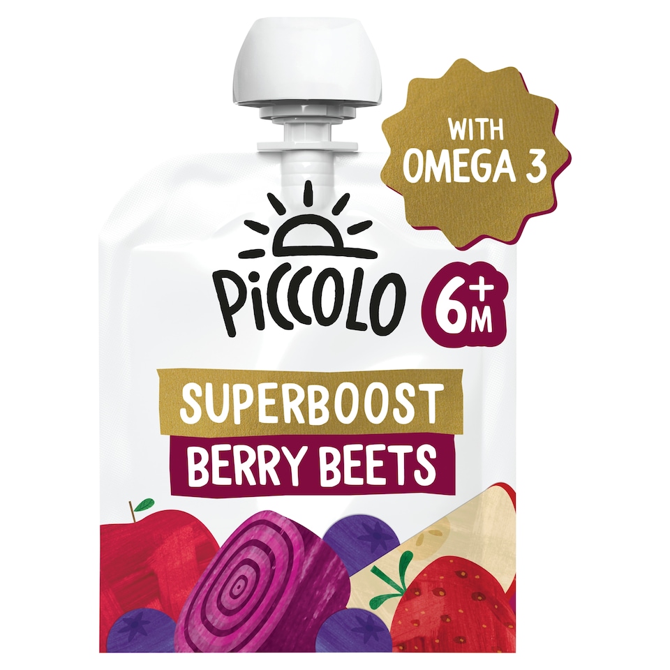 Piccolo Organic Superboost Strawberry, Apple, Blueberry, Beetroot and Carrot 100g