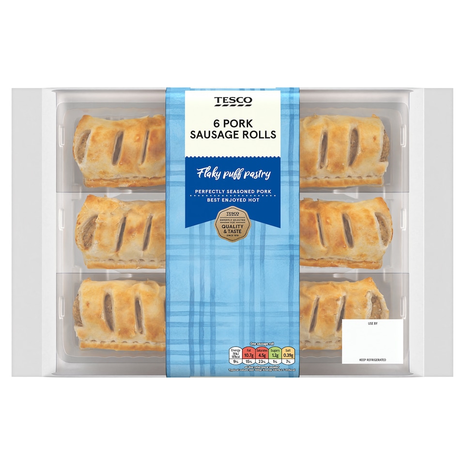 Tesco 6 Pork Sausage Rolls 360g