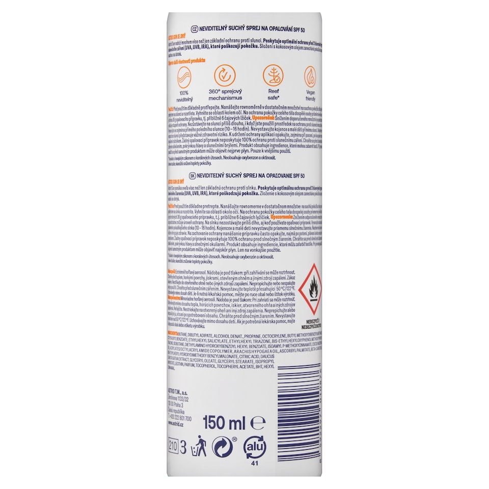 image 1 of Astrid Sun Coconut Love neviditeľný suchý sprej na opaľovanie SPF 50 150 ml